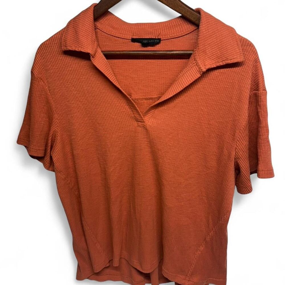 Jane and Delancey Women's Medium Orange Collared Shirt